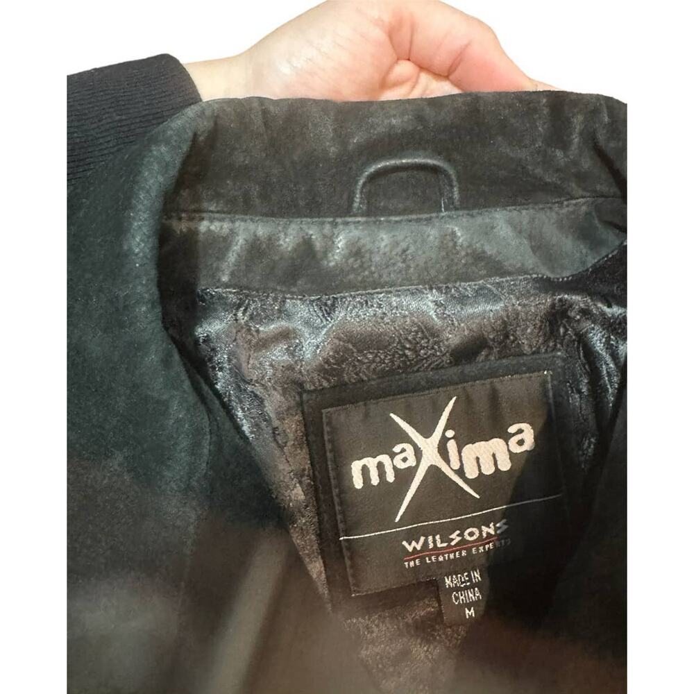 Maxima/Wilsons Leather Black Suede-Like Leather Tailored Jacket - Picture 4 of 5